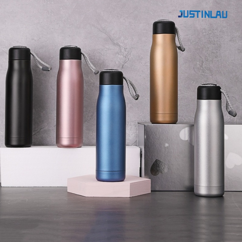 Water Bottle Blank - กระติกน้ำสุญญากาศ JUSTINLAU ขนาด 400/550 มล. พร้อมเชือก