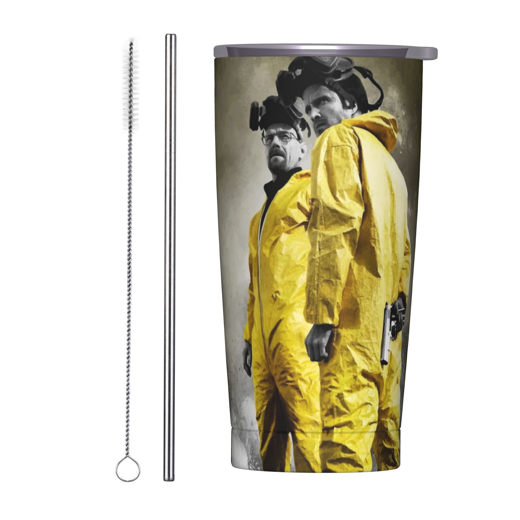 Tumbler 20Oz White - แก้วน้ำเก็บความร้อนสุญญากาศลาย Breaking Bad แบบกันหก ขนาด 20