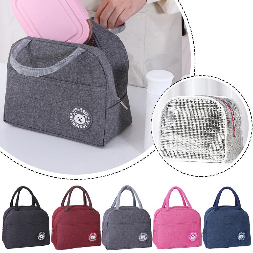 Tote Bag Sublimation - ถุงอาหารกลางวันแบบมีฉนวน กระเป๋าเก็บความเย็นแบบพกพา กล่องเก็บความเย็นอลูมิเนียมฟอยล์กันน้ำ สำหรับนักเรียน ทำงาน ออฟฟิศ