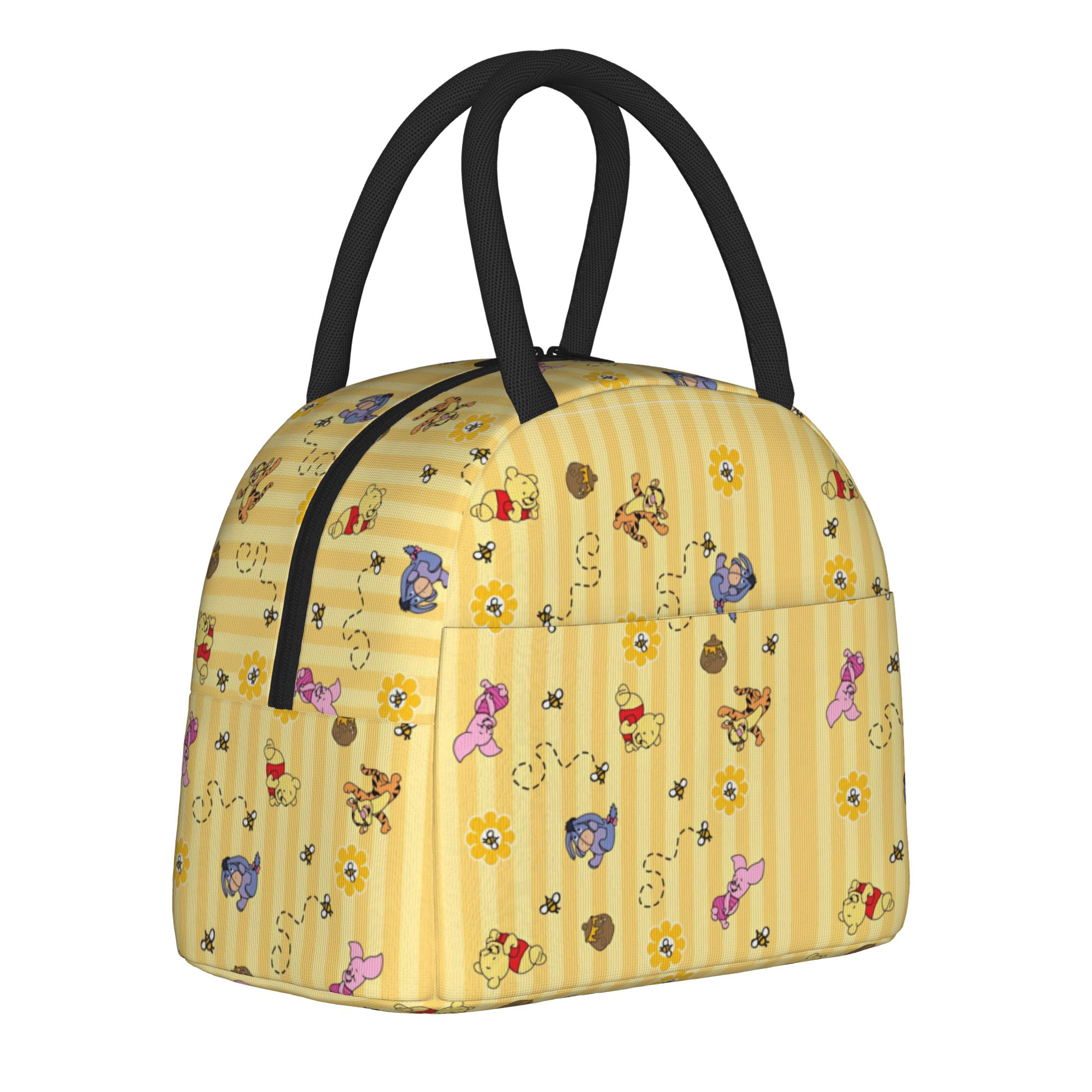 Tote Bag Sublimation - กระเป๋าใส่อาหารกลางวันลายผึ้งน่ารัก กระเป๋าเก็บความร้อน, กล่องใส่อาหารวินนี่เดอะพูห์ กระเป๋าใส่อาหารกลางวันแบบกันน้ำรั่วซึม