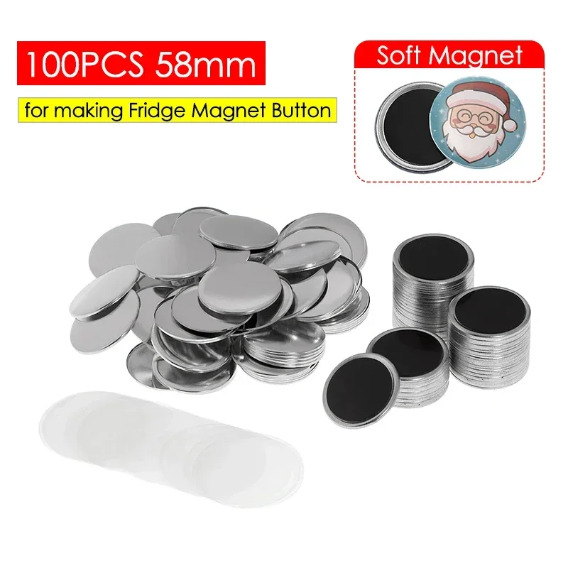 Button Badge Blank - 50/100PCS 25-75 มม.แม่เหล็กตู้เย็น Badge Pin ปุ่ม