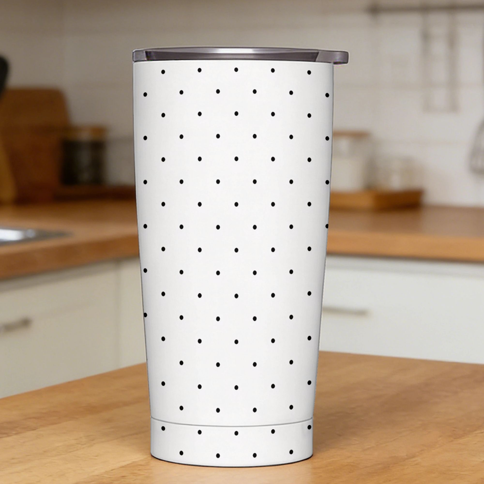 แก้วน้ำสแตนเลสลายจุดขาวดำพร้อม - Tumbler 20Oz White บทวิจารณ์และราคา