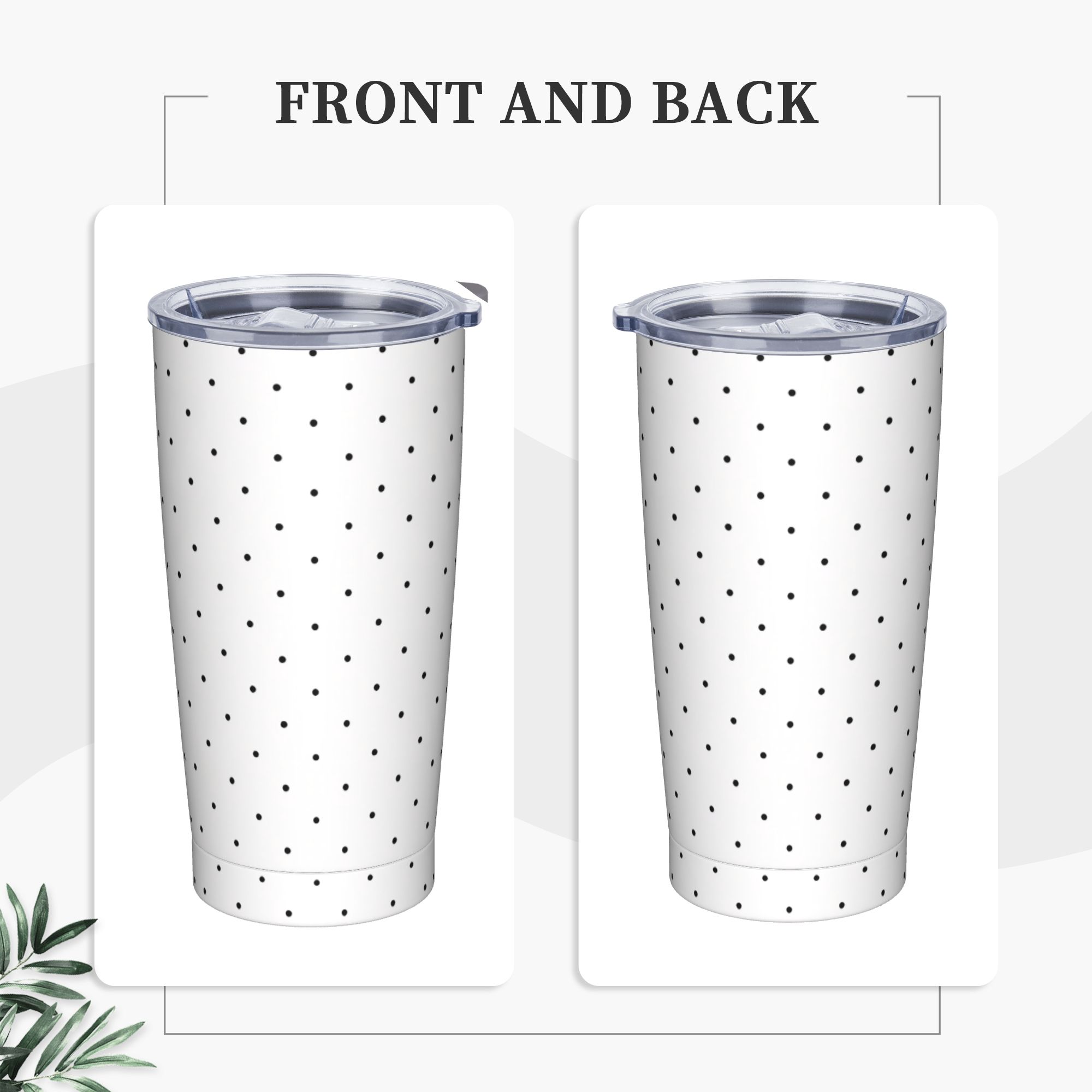 แก้วน้ำสแตนเลสลายจุดขาวดำพร้อม - Tumbler 20Oz White บทวิจารณ์และราคา