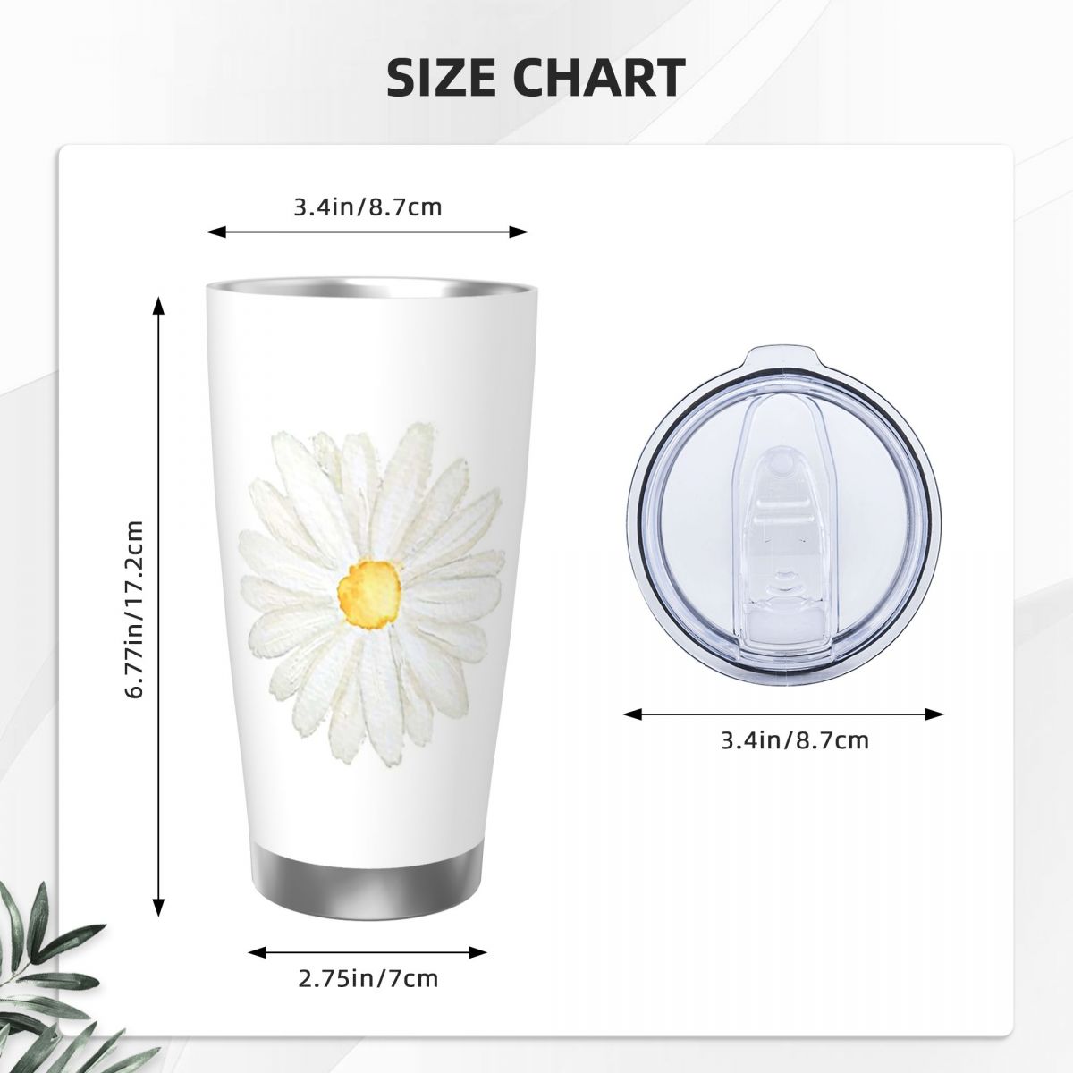 แก้วน้ำสแตนเลสสตีลสุญญากาศลายด - Tumbler 20Oz White บทวิจารณ์และราคา