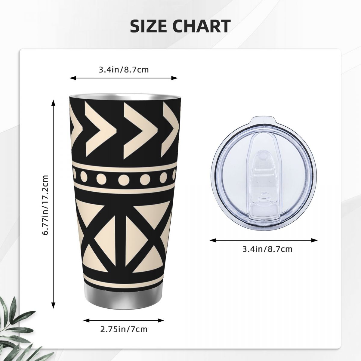 โคลนแอฟริกันผ้าสีดําและสีขาวยอ - Tumbler 20Oz White บทวิจารณ์และราคา