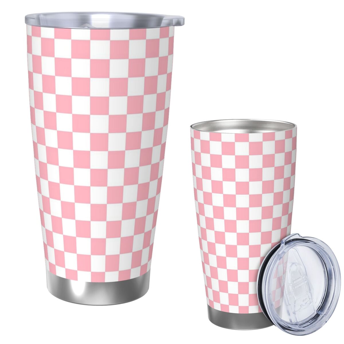 สีชมพูสีขาว Checkerboard รูปแบ - Tumbler 20Oz White บทวิจารณ์และราคา