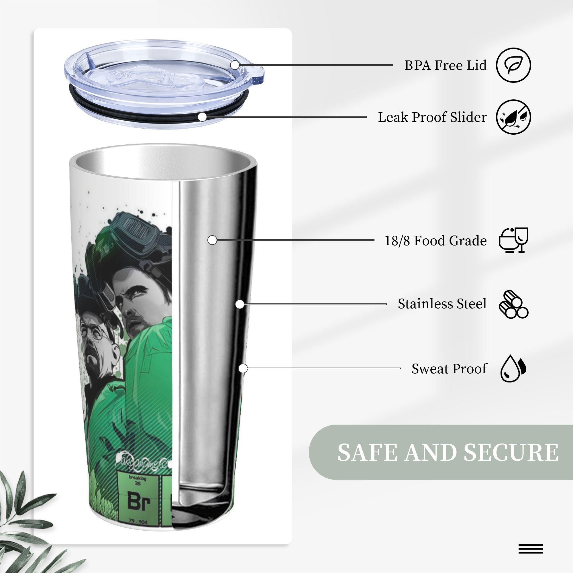 แก้วน้ำเก็บความร้อนลาย Breakin - Tumbler 20Oz White บทวิจารณ์และราคา