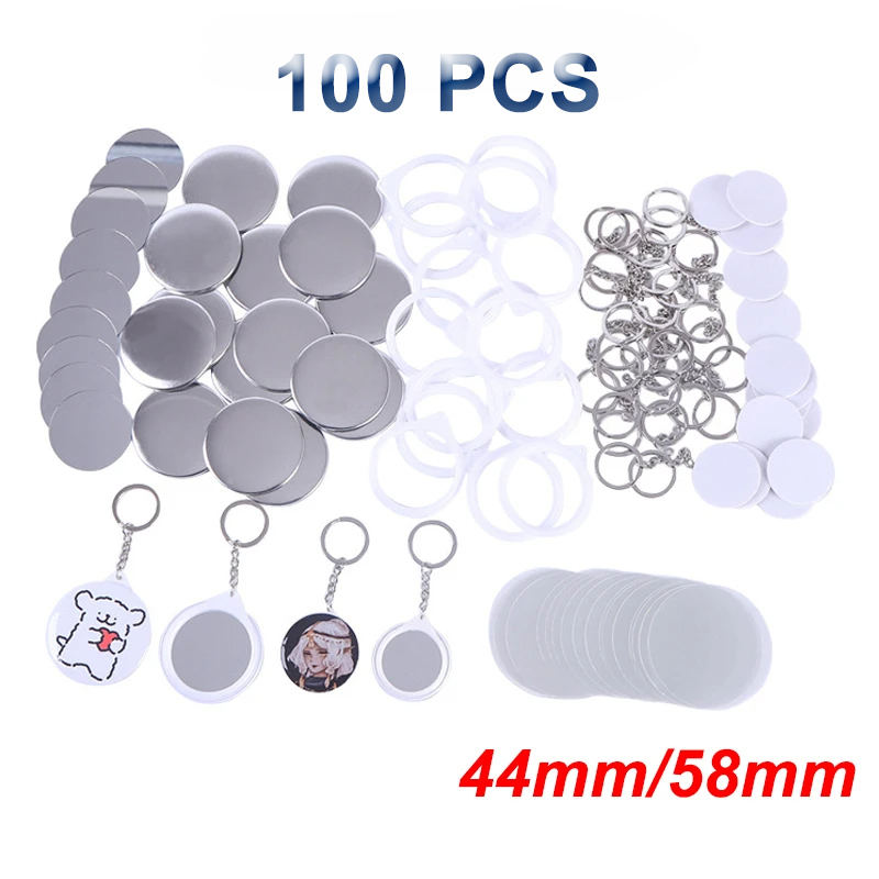 ใหม่ 100PCS Key แหวนกระจก BLAN - Button Badge Blank บทวิจารณ์และราคา