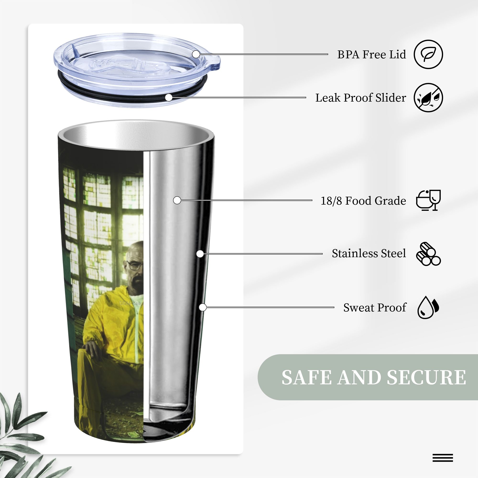 แก้วน้ำเก็บความเย็นลาย Breakin - Tumbler 20Oz White บทวิจารณ์และราคา