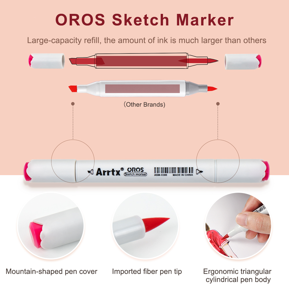 Arrtx oros 66สีพาสเทลแปรงแอลกอ - Copic Marker Sketch บทวิจารณ์และราคา
